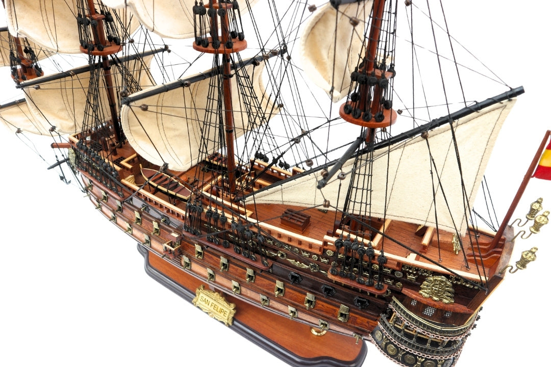Model van het zeilschip San Felipe 80cm, mogelijkheid tot personalisatie door gravure