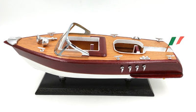 Model van motorboot Reeva van hout 35x11x13 cm