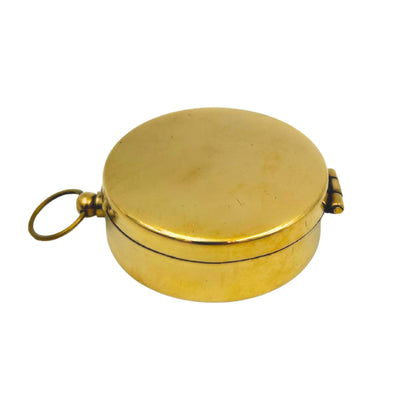 Retro messing kompas met sluitbaar deksel, mogelijkheid tot personalisatie met gravure, ideaal als cadeau voor een zeiler, hoogte 5 cm, maritieme stijl