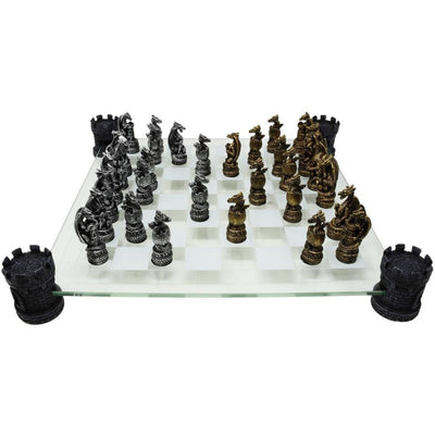 Fantasy drakenschaakspel met gepersonaliseerde gravure