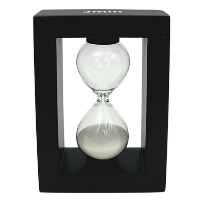 Decoratieve bureauset met zandloper 3 minuten en penhouder met gravure