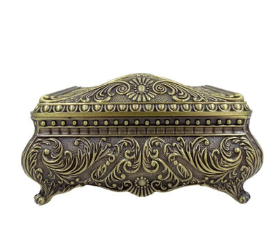 Elegante decoratieve metalen sieradendoos met gravure