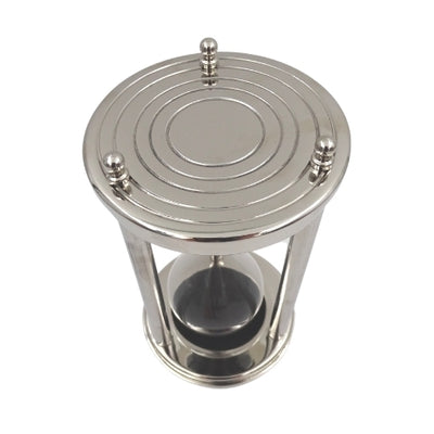 Aluminium zandloper 15 min met mogelijkheid tot personalisatie met gravure, zwart, 10.15x10.15x20.25 cm