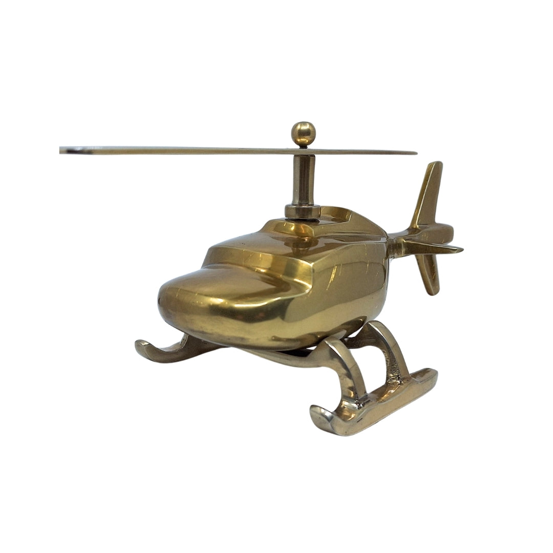 Metalen helikoptermodel met mogelijkheid tot personalisatie met gravure – goudkleurig, 32 cm