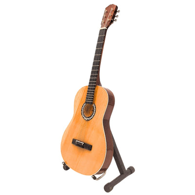 Mini klassieke gitaar met gravure - houten mahoniehouten decoratie 25 cm