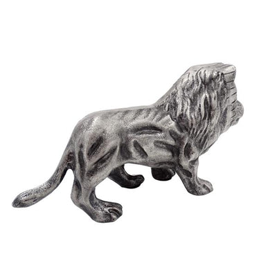 Decoratief LEO-beeldje van aluminium in zilverkleur, gepersonaliseerde gravure