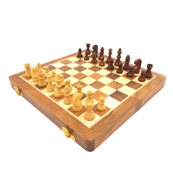 Magnetisch houten schaakspel 25x25 cm met mogelijkheid tot personalisatie met gravure