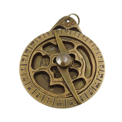 Messing astrolabium-sleutelhanger KR105 met mogelijkheid tot personalisatie met gravure