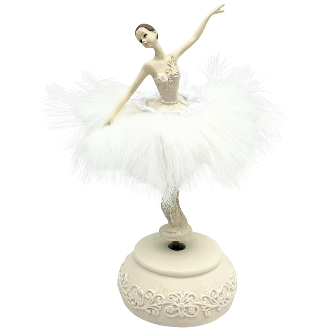 Muziekdoos ballerina Sneeuwkoningin beweegbaar 23,5 cm met gravure
