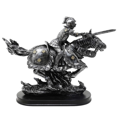 Beeldje ridder te paard 31cm – handbeschilderd polyresin met mogelijkheid tot personalisatie met gravure