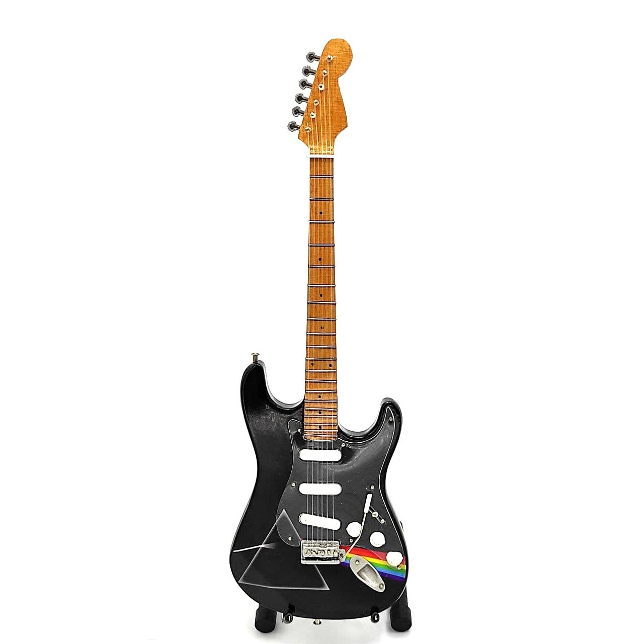 Mini-gitaar Pink Floyd van mahoniehout, handgemaakt, 27,5 cm, mogelijkheid tot personalisatie met gravure, ideaal cadeau voor muziekfans