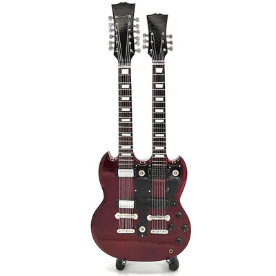 Mini-gitaar in de stijl van Led Zeppelin - Jimmy Page - Double Neck MGT-2059