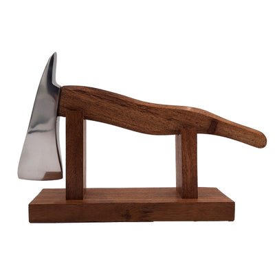Brandweerbijl met gravure - metaal-houten cadeau voor een brandweerman, hoogte 17,5 cm, zilver-bruin, gepersonaliseerd geschenk voor elke gelegenheid