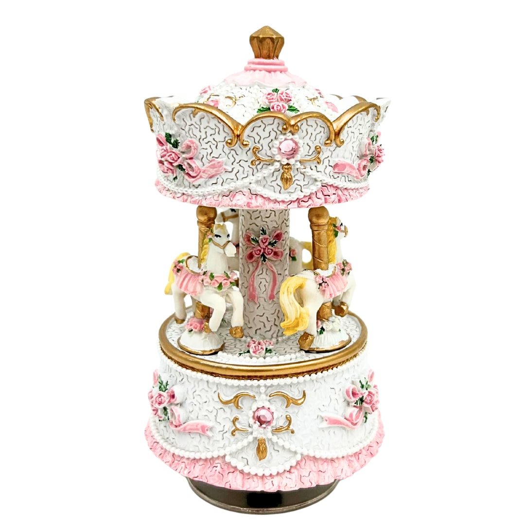 Pastelkleurige carrousel-muziekdoos MP-333 met gravure
