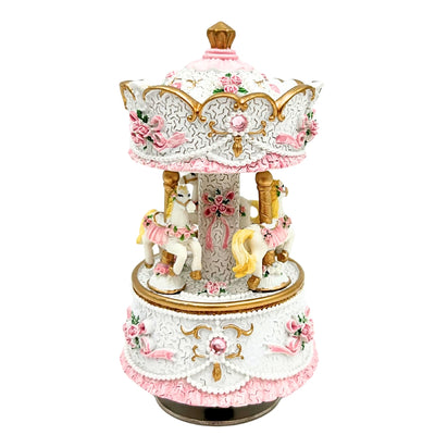 Pastelkleurige carrousel-muziekdoos MP-333 met gravure