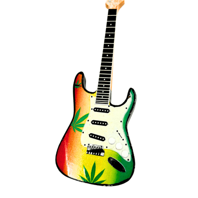 Mahoniehouten sleutelhanger Bob Marley Reggae-gitaar met mogelijkheid tot personalisatie met gravure
