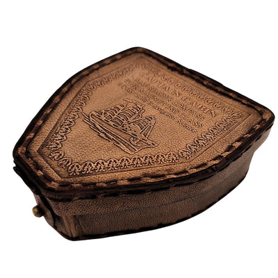 Wandelaarskompas met gepersonaliseerde gravure in leren etui - messing retro gadget als cadeau, 9,25 cm met inspirerende tekst