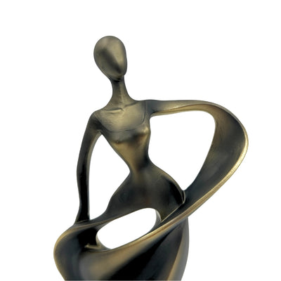 Beeldje van een danseres in antiek goud 24cm met mogelijkheid tot personalisatie met gravure