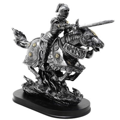 Beeldje ridder te paard 31cm – handbeschilderd polyresin met mogelijkheid tot personalisatie met gravure