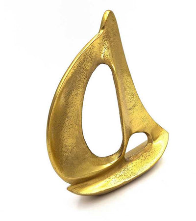 Gouden jacht van aluminium 19,5 cm met mogelijkheid tot personalisatie door gravure - elegante decoratie als cadeau voor liefhebbers van zeilen