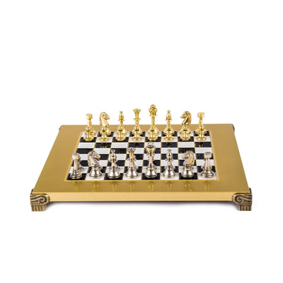 Exclusief messing schaakspel Staunton S32BLA 28x28cm met mogelijkheid tot personalisatie met gravure