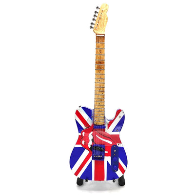 Mini-gitaar voor verzamelaars Rolling Stones UK&Tongue MGT-2301B van mahoniehout, mogelijkheid tot personalisatie met gravure, ideaal cadeau voor elke gelegenheid, hoogte 27,5 cm