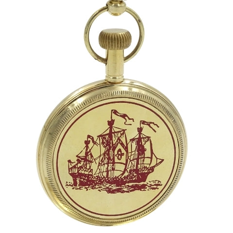 Maritieme messing bureauklok NC2126 met mogelijkheid tot graveren, 12 cm hoog, ideaal als cadeau voor een liefhebber van zeilen met anker- en zeilschipmotief