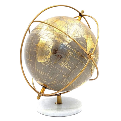 Decoratieve wereldbol op stenen voet GLB-127