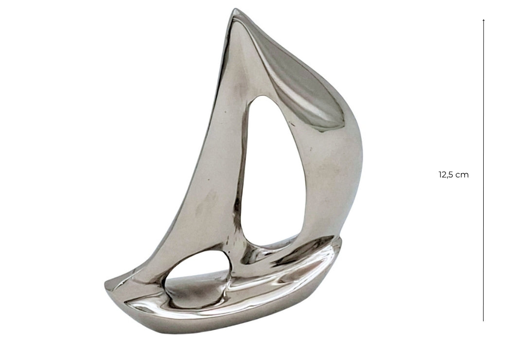 Elegant zilverkleurig aluminium jacht 12,5 cm met graveermogelijkheid