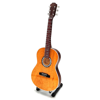 Mini klassieke gitaar met gravure - houten mahoniehouten decoratie 25 cm