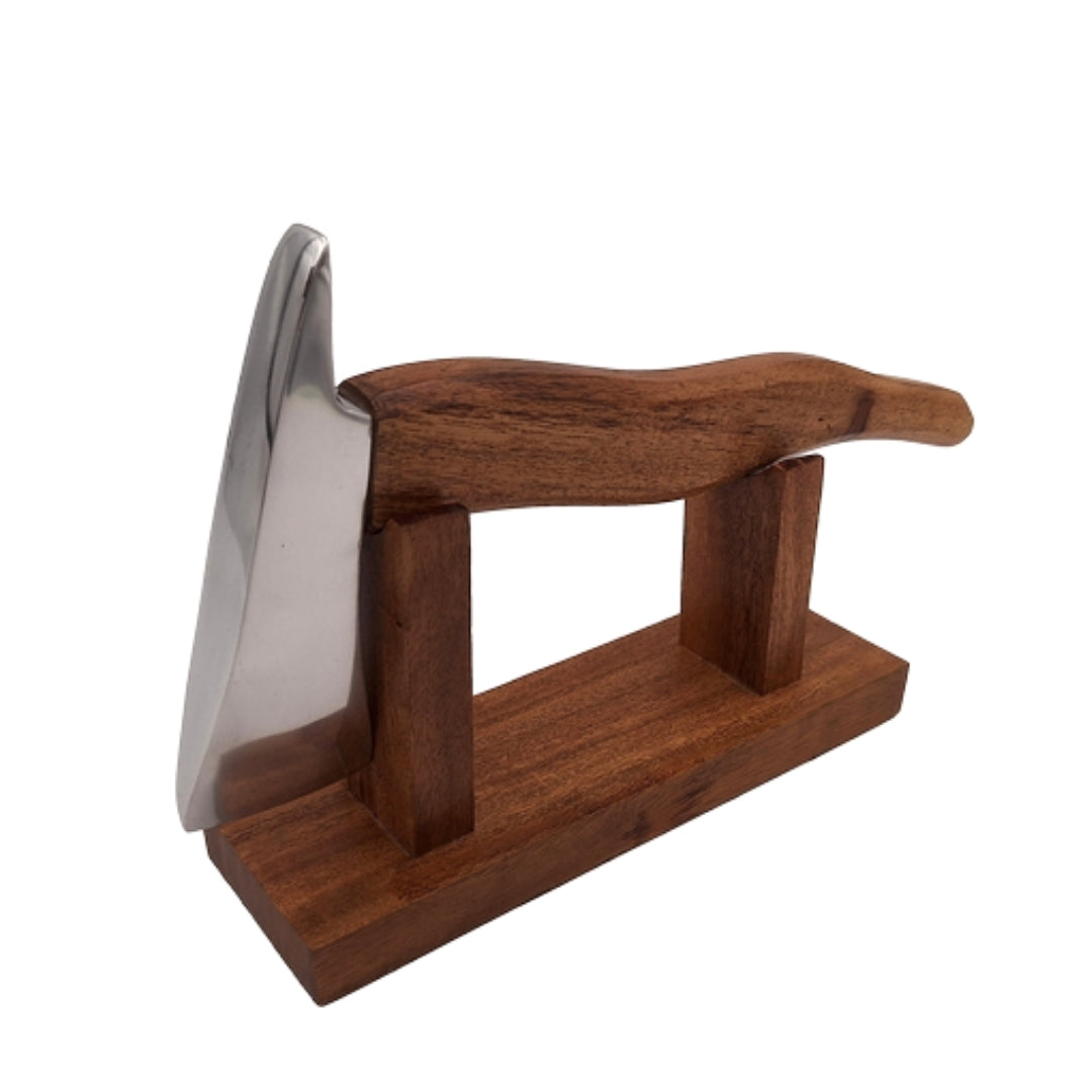 Brandweerbijl met gravure - metaal-houten cadeau voor een brandweerman, hoogte 17,5 cm, zilver-bruin, gepersonaliseerd geschenk voor elke gelegenheid