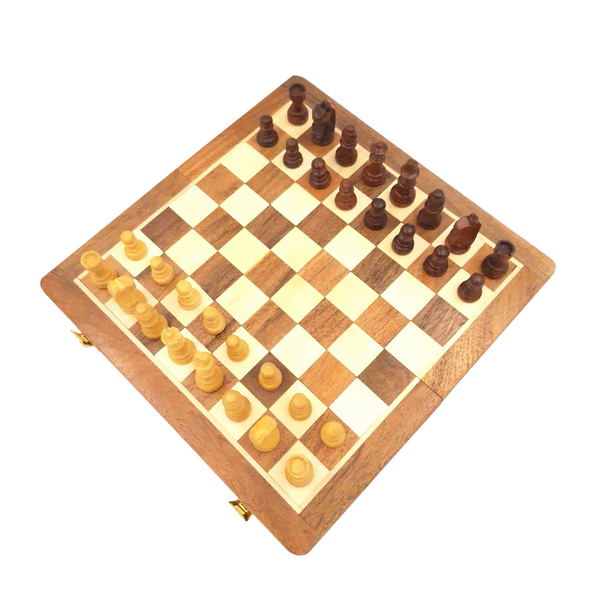 Magnetisch houten schaakspel 25x25 cm met mogelijkheid tot personalisatie met gravure