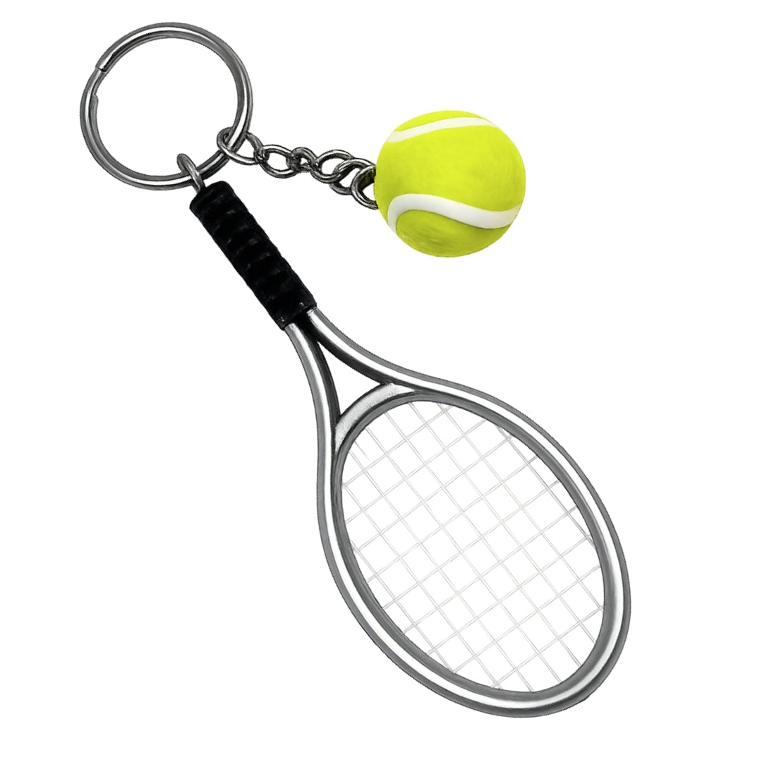 Sportieve sleutelhanger tennisracket met mogelijkheid tot graveren