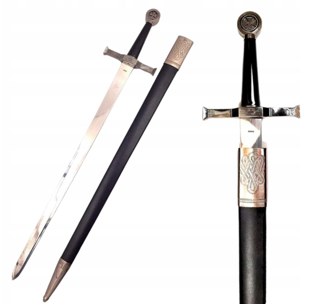 Stalen ridderzwaard 84 cm in schede - replica SW-114 met mogelijkheid tot personalisatie met gravure