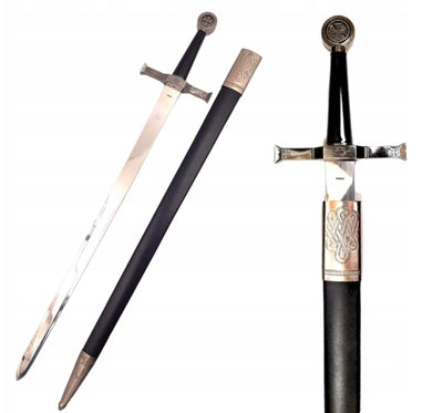 Stalen ridderzwaard 84 cm in schede - replica SW-114 met mogelijkheid tot personalisatie met gravure