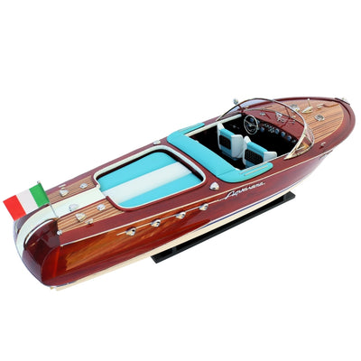 Exclusief model van de motorboot Riva Aquarama 87cm met mogelijkheid tot personalisatie door gravure