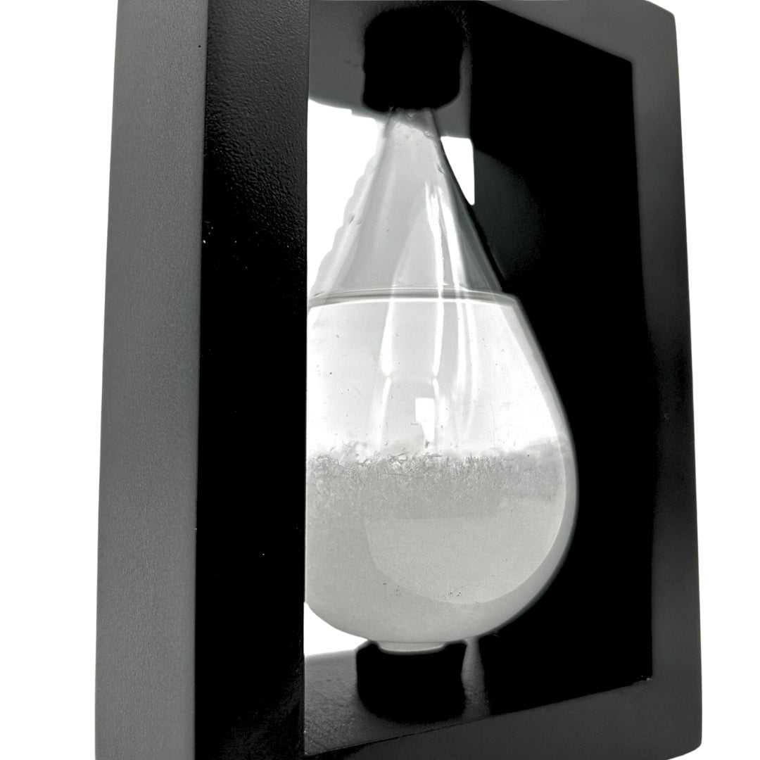 FitzRoy-stormbarometer in houten omlijsting - druppel Storm Glass met mogelijkheid tot personalisatie met gravure - ideaal cadeau voor elke gelegenheid - elegant weerstation in moderne stijl met kristallen die reageren op weersveranderingen