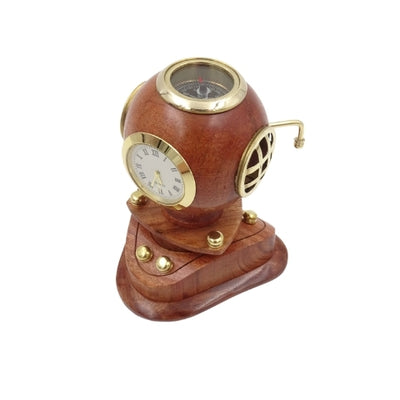 Kleine retro duikershelm met klok en personalisatie