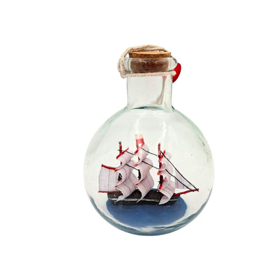 Schip in fles Rafandynka met mogelijkheid tot personalisatie met gravure – klassieke maritieme decoratie van 8,5 cm als cadeau voor een zeilliefhebber