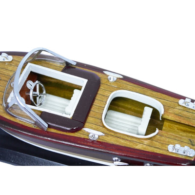 Model van motorboot Reeva van hout 35x11x13 cm