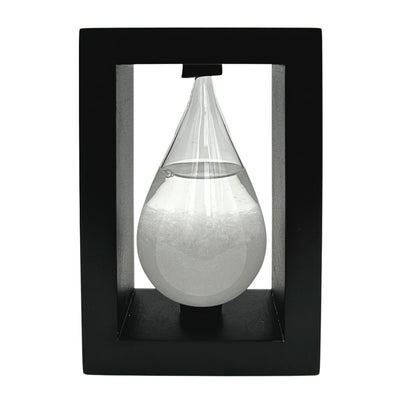 FitzRoy-stormbarometer in houten omlijsting - druppel Storm Glass met mogelijkheid tot personalisatie met gravure - ideaal cadeau voor elke gelegenheid - elegant weerstation in moderne stijl met kristallen die reageren op weersveranderingen