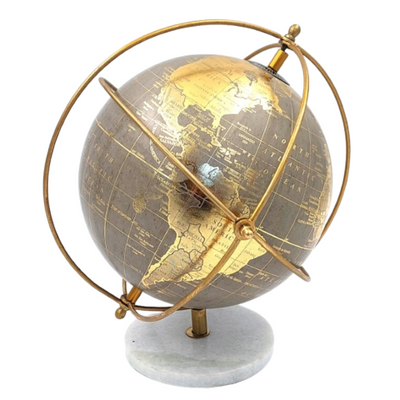 Decoratieve wereldbol op stenen voet GLB-127