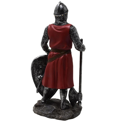 Beeldje van een kruisridder 18,5 cm van polyresin met mogelijkheid tot personalisatie met gravure