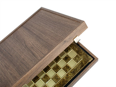 Exclusief metalen schaakspel Renaissance S9BRGS 36x36 cm goud-zilver met mogelijkheid tot personalisatie met gravure