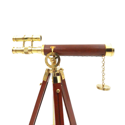 Messing telescoop op driepoot 57 cm met mogelijkheid tot personalisatie met gravure