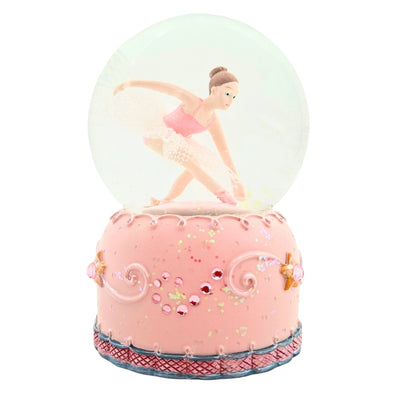Dansende ballerina in glazen bol 12cm met mogelijkheid tot personalisatie van de gravure - elegante pastelkleurige decoratie als cadeau voor balletliefhebbers, gemaakt van polyresin en glas
