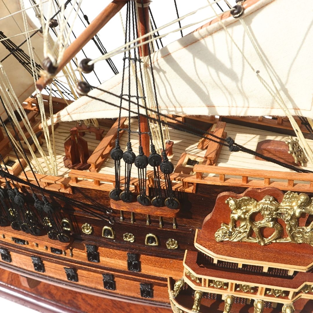 Luxueus model van het zeilschip Soleil Royal 65cm - SOL6, mogelijkheid tot personalisatie door gravure