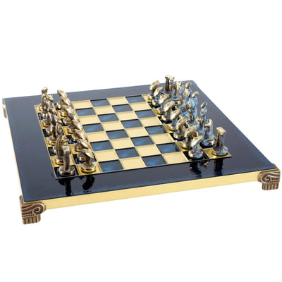 Luxe metalen schaakspel Cycladic 28x28cm met gepersonaliseerde gravure
