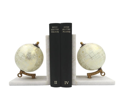 Marmeren boekensteunen Globes GLB-85 met gravure