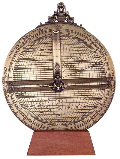 Messing astrolabium Rojas H34 met mogelijkheid tot personalisatie met gravure – diameter 20 cm, elegant cadeau voor elke gelegenheid, handgemaakt navigatie- en astronomisch instrument in renaissancestijl